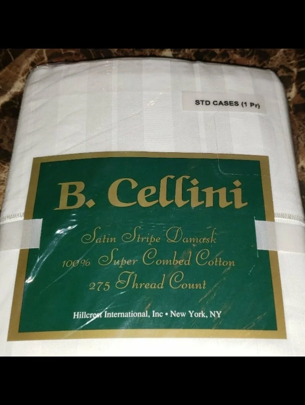B. Cellini Satin Stripe Damask Standard Pillowcases